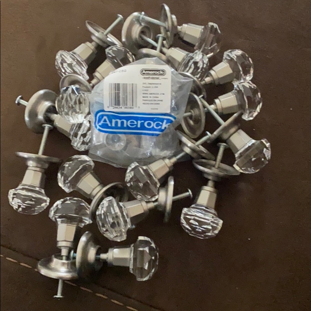 Amerock crystal knobs with brushed nickel